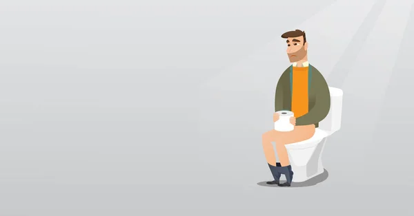 Homme souffrant de diarrhée ou de constipation . — Image vectorielle