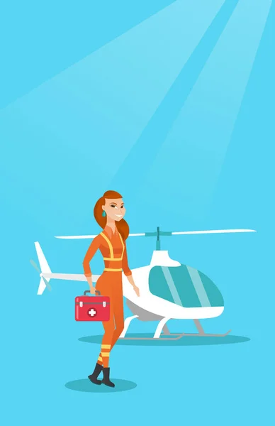 Illustration vectorielle du docteur en ambulance aérienne . — Image vectorielle