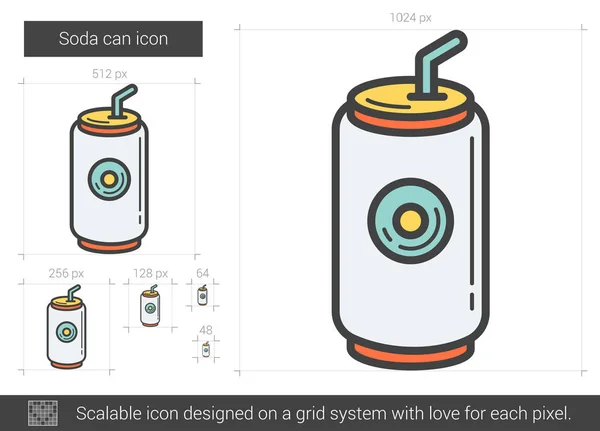 Szódásdoboz vonal ikon. — Stock Vector