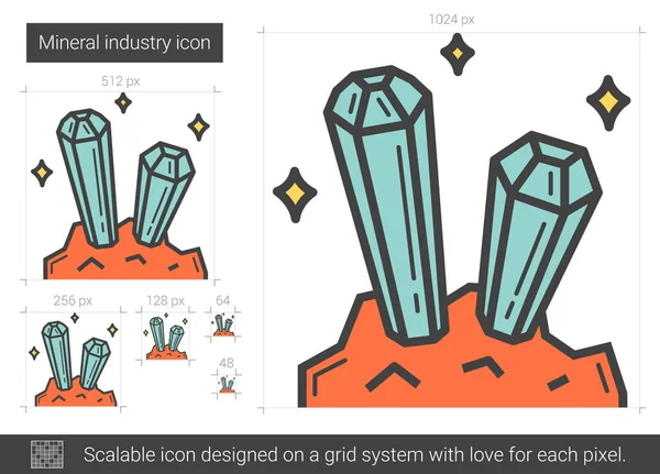 Ikona linii przemysł mineralny. — Wektor stockowy