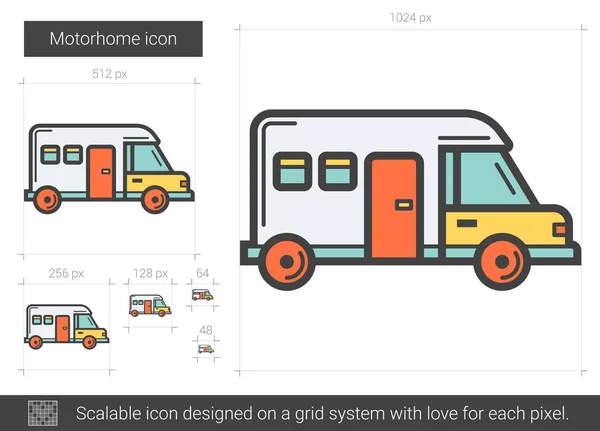 Camper lijn pictogram. — Stockvector