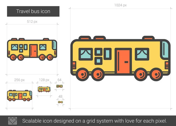 Ikone der Reisebuslinie. — Stockvektor