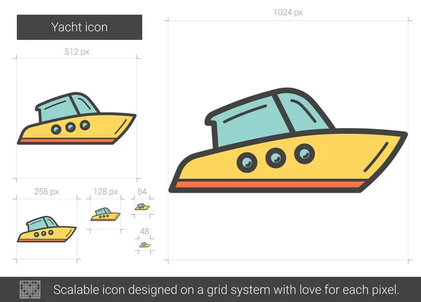 Icône ligne de yacht . — Image vectorielle