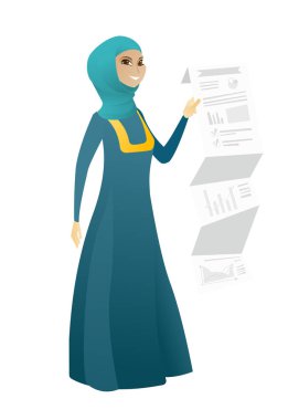 İş kadını sunan iş raporu.