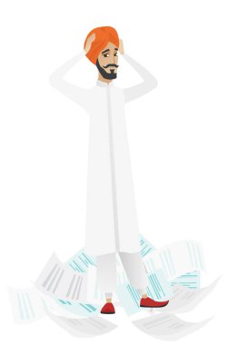 Yapmak için çok iş sahip stresli iş adamı.