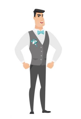 Genç Beyaz öfkeli damat çığlık.