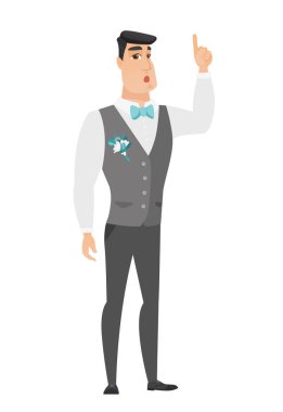 Kadar açık ağız işaret parmağı ile damat.