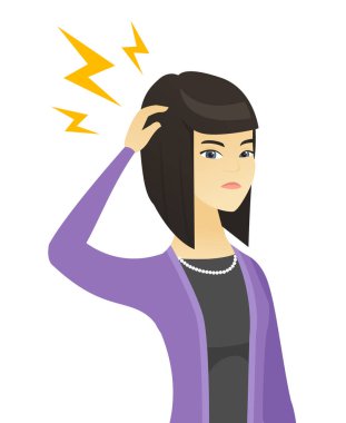 Üzerinde kafa yıldırım ile Asya iş kadını.