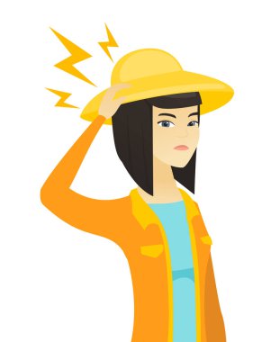 Onun Merkez over yıldırım ile genç Asyalı çiftçi.