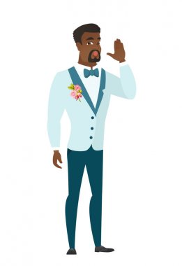 Afrikalı-Amerikalı damat yardım istiyor.