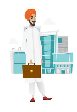 Hindu işadamı holding evrak çantası.