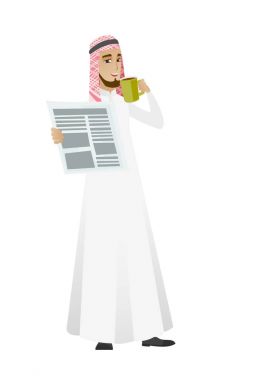 işadamı kahve içme ve gazete okuma.