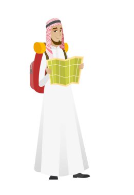 Haritaya bakıyordum sırt çantası ile Müslüman Gezgin.