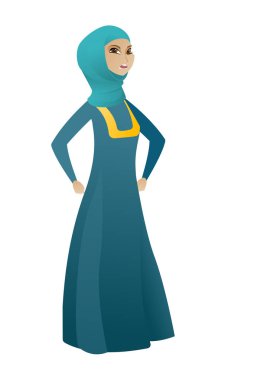 Genç Müslüman kızgın iş kadın çığlığı.