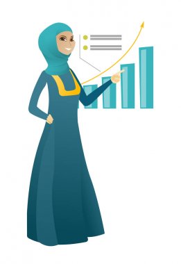 Başarılı bir iş kadını grafik işaret.