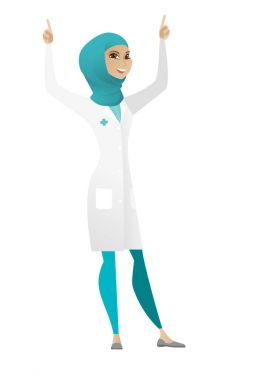 Yükseltilmiş silah ile ayakta doktor.