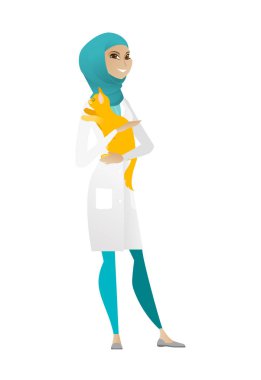 Eller vektör çizim kedi ile hayvan hastalıklarıyla ilgili