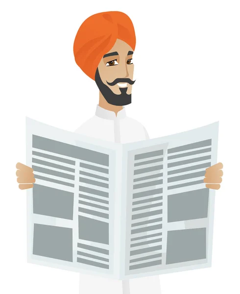 Hinduskie biznesmen czytanie gazety. — Wektor stockowy