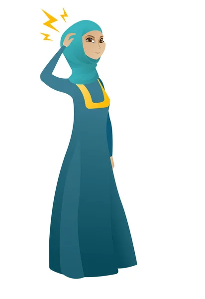 Мусульманська бізнес жінка з блискавкою над головою. — стоковий вектор