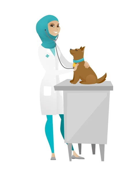 Lekarz weterynarii badanie psa wektor ilustracja. — Wektor stockowy