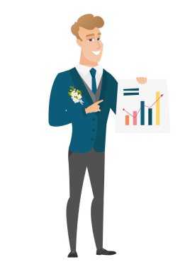 Beyaz damat gösteren mali grafik.