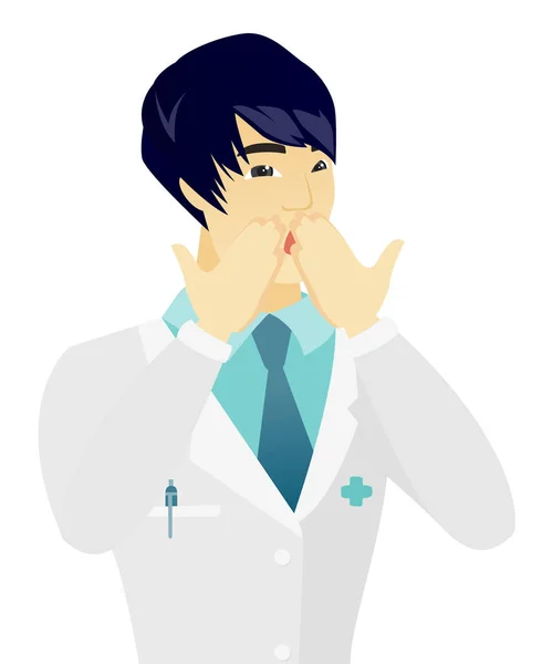 Shoked-ázsiai orvos, amely a száját. — Stock Vector