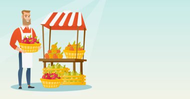 Sokak satıcı meyve ve sebze ile.