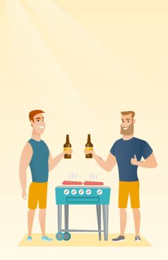 Beyaz arkadaşlar bir Barbekü partide eğleniyor.