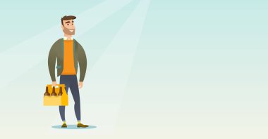 Adam bira vektör çizim paketi.