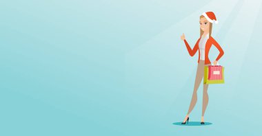 Alışveriş için Noel hediyeleri Noel Baba şapkası kadında.