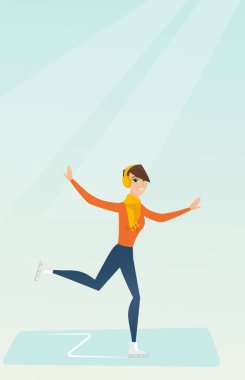 Genç Kafkas kadın buz pateni.