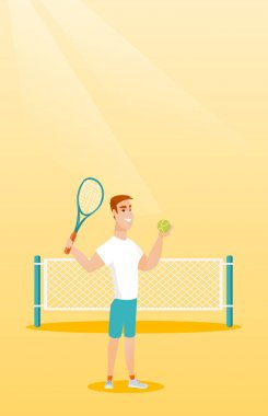 Genç Beyaz tenis oyuncusu.