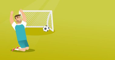 Bir gol kutluyor genç beyaz futbol oyuncusu.