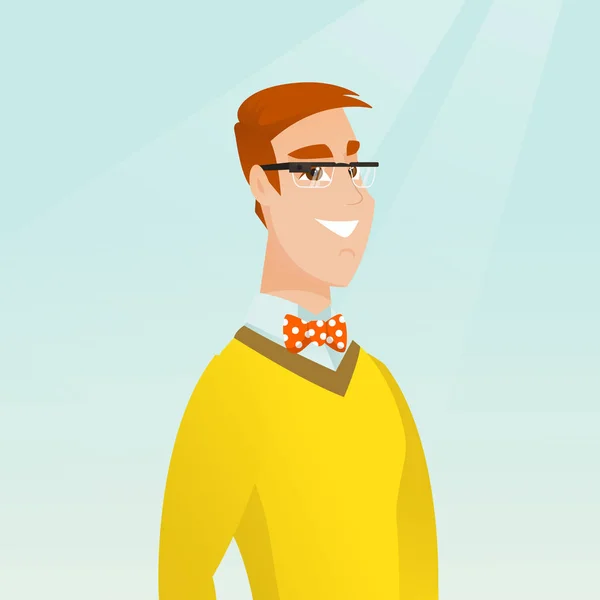 Jeune homme caucasien portant des lunettes intelligentes . — Image vectorielle