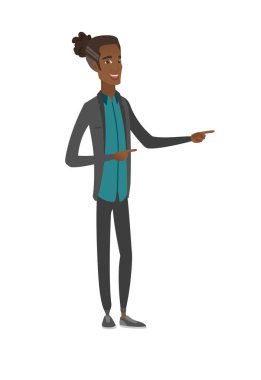 Afrikalı-Amerikalı işadamı tarafına işaret.