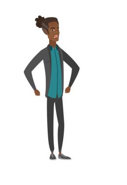 Genç Afro-Amerikan kızgın işadamı çığlık