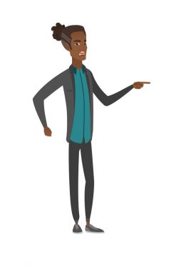 Afrikalı-Amerikalı öfkeli işadamı çığlık.