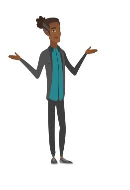 Afrika karışık işadamı forma kollu.
