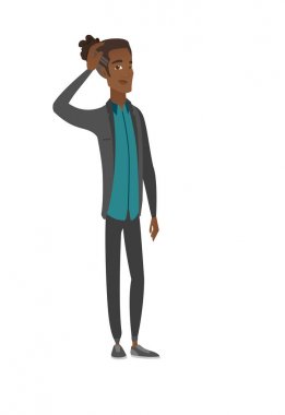 Kafa çizilmemesi genç Afrikalı-Amerikalı iş adamı