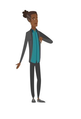 Başparmak ile hayal kırıklığına Afrika işadamı.