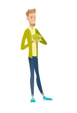 Genç Beyaz işadamı holding para.