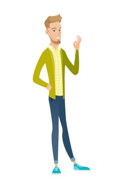 Ok işaret gösteren genç beyaz iş adamı