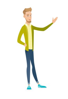 Genç Beyaz işadamı uzanmış el ile