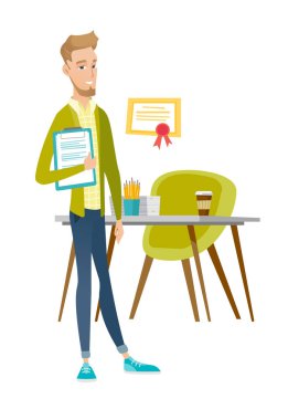 İşadamı holding Pano belgelerle.