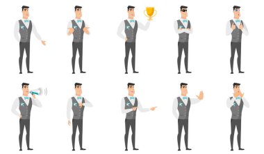 Vektör çizimleri damat karakteri ile ayarla.