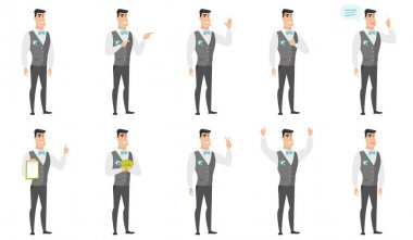 Vektör çizimleri damat karakteri ile ayarla.