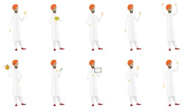 Müslüman işadamı vektör çizimler set.