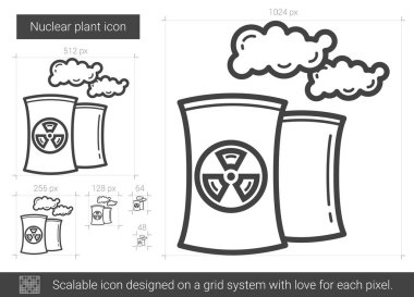 Nükleer santral satırı simgesi.