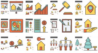 Emlak line Icon set.