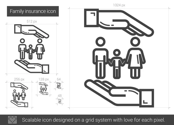 Family insurance line icon. — Stock Vector